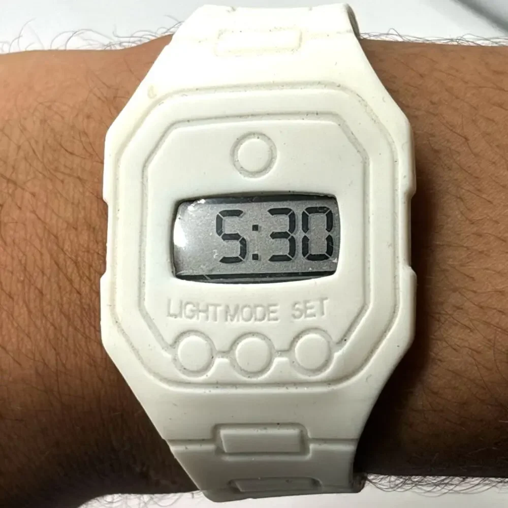 White Digital Men's  Watch